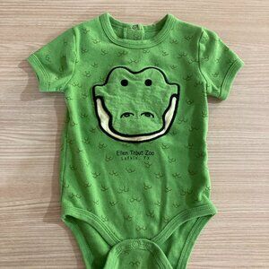 Kid Tees By Stephen Joseph Bodysuit 18 Months Green Crocodile Ellen Trout Zoo